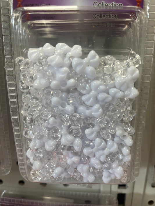 Eden Bow Beads White/Clear