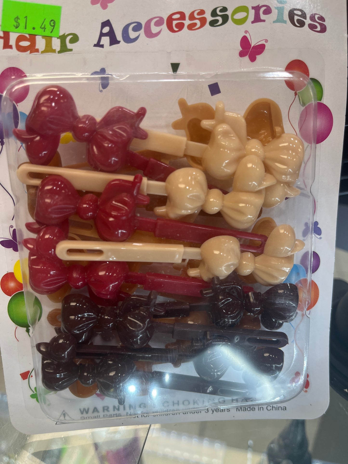 Eden Hair Bowtie Barrettes BRN