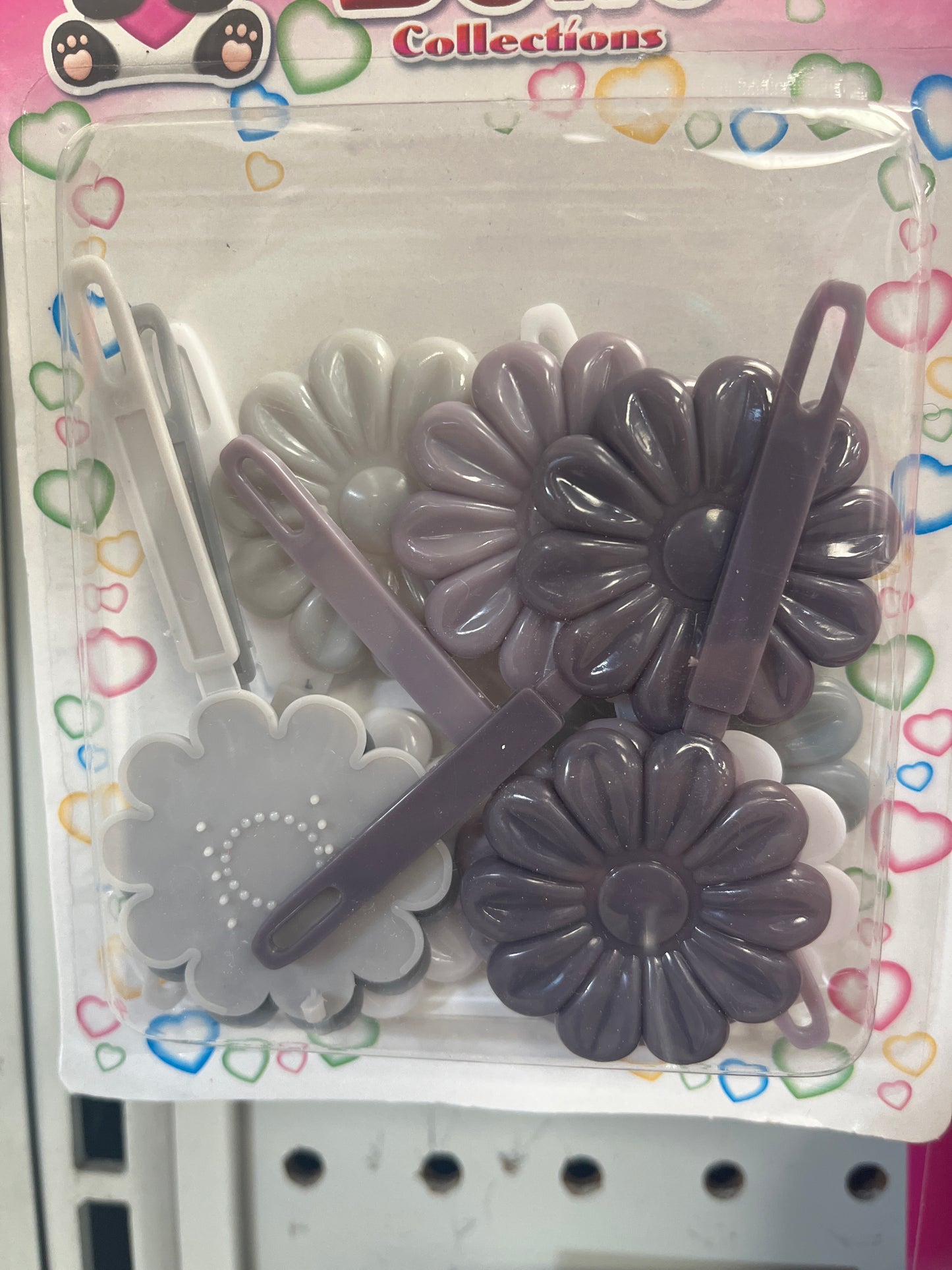 Bello Flower Clips-Gray mix : #22515
