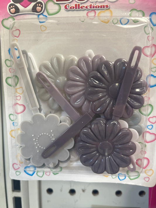 Bello Flower Clips-Gray mix : #22515