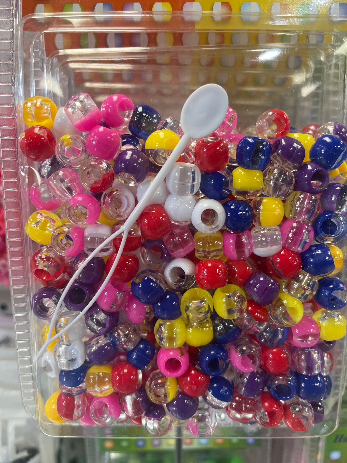 Eden Hair Beads-2Clear/Ast : 2 color bead